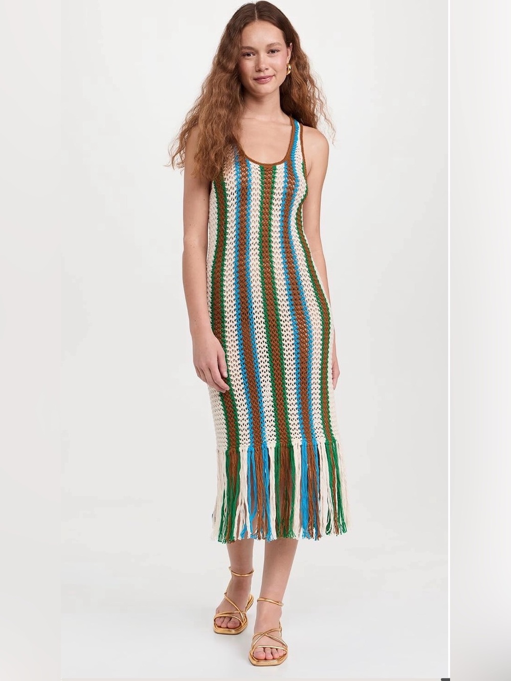 MOTHER The Benefits Crochet Midi Dress